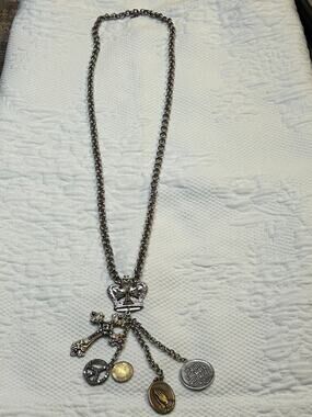 Industrial Chic Multi Charm Cluster Necklace